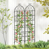Metal garden trellis set, 71" x 20", supports climbing plants with elegant design, ideal for outdoor patios and gardens.
