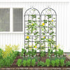 Metal garden trellis set for climbing plants, 71" x 20", sturdy powder-coated design, ideal for outdoor gardens.