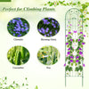 Metal garden trellis for climbing plants, 86.5 x 20 inches, green, sturdy design with floral pattern for outdoor charm.