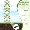 Green metal garden trellis for climbing plants, 86.5 x 20 inches, rust-proof and weather-resistant for outdoor use.