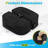Black 2-pack umbrella base weight sandbags with dimensions 18.5" x 6.3", holds up to 90 lbs for stable support.