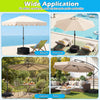 Black 90 lbs umbrella base weight sandbags made of durable 900D oxford fabric for stable outdoor umbrella support.