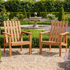 2 Pack Acacia Wood Outdoor Patio Chair with Slatted Backrest and Seat Built-in Armrest - Gallery View 1 of 10