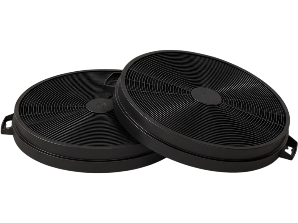 Two activated carbon filters for ductless range hoods, designed for advanced smoke filtration and easy installation.