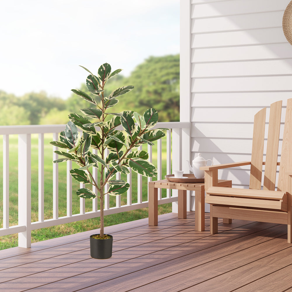 Artificial Bird of Paradise plant with vibrant leaves in a sturdy pot, perfect for porches or living rooms.