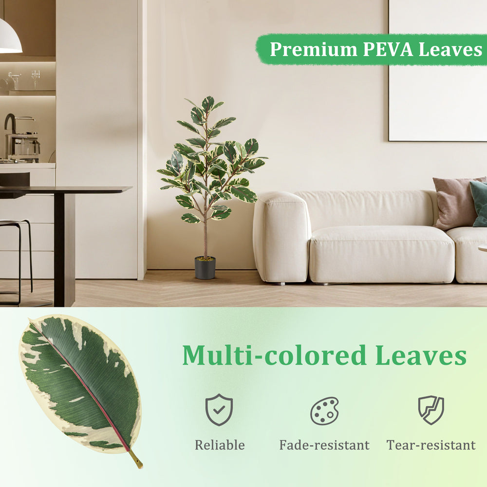 Artificial Bird of Paradise plant with multi-colored PEVA leaves, 4.3 feet tall, perfect for living rooms and offices.