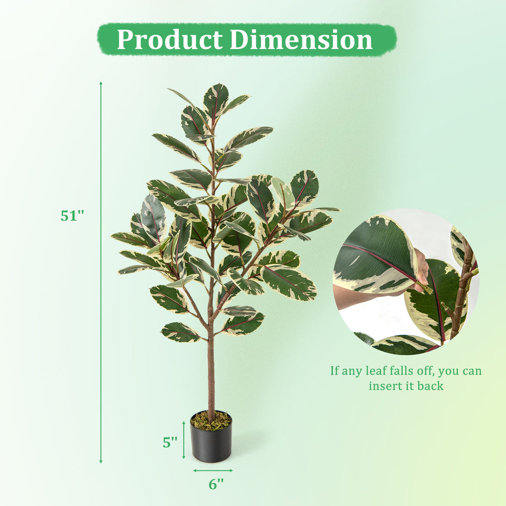 Artificial Bird of Paradise plant with 46 lifelike leaves, 51 inches tall, perfect for living rooms or office spaces.