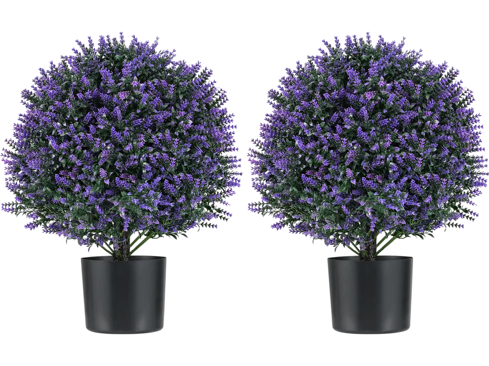 Costway 2 Pack Artificial Lavender Topiary Ball Tree Faux Shrub Bushes with Flowers 639214785 New