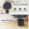 Artificial lavender topiary ball tree in a cement-filled pot, crafted from sun-proof PE material for indoor or outdoor.
