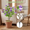 Artificial locust flower tree with purple flowers, lifelike trunk texture, and sturdy aluminum spike for easy anchoring.