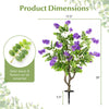Artificial locust flower tree with purple blooms, 39 inches tall, featuring a realistic trunk and sturdy ground spike.