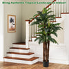 Single artificial palm tree standing 6.3 ft tall with a cement-filled base and lush, bendable leaves for indoor.