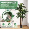 6.3 ft tall artificial palm tree with adjustable leaves, made of premium PEVA material, perfect for indoor decoration.