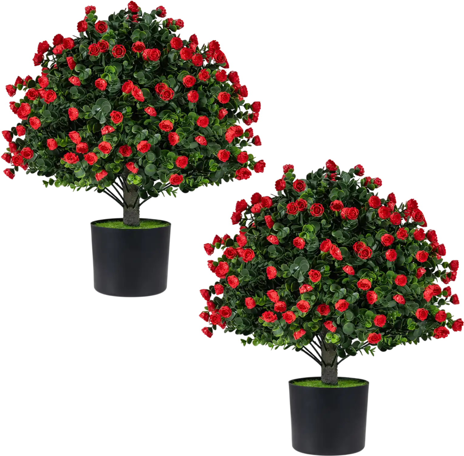 Costway 2 Pack Artificial Rose Topiary Ball Trees 18483654 New