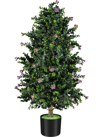 Costway 2 Pack Artificial Topiary Cone Tree Faux Potted Shrub Plant 49 Flowers 26892131 New