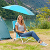 2 Pack Beach Umbrella Chair for Adults with Adjustable Parasol-Blue - Gallery View 1 of 10