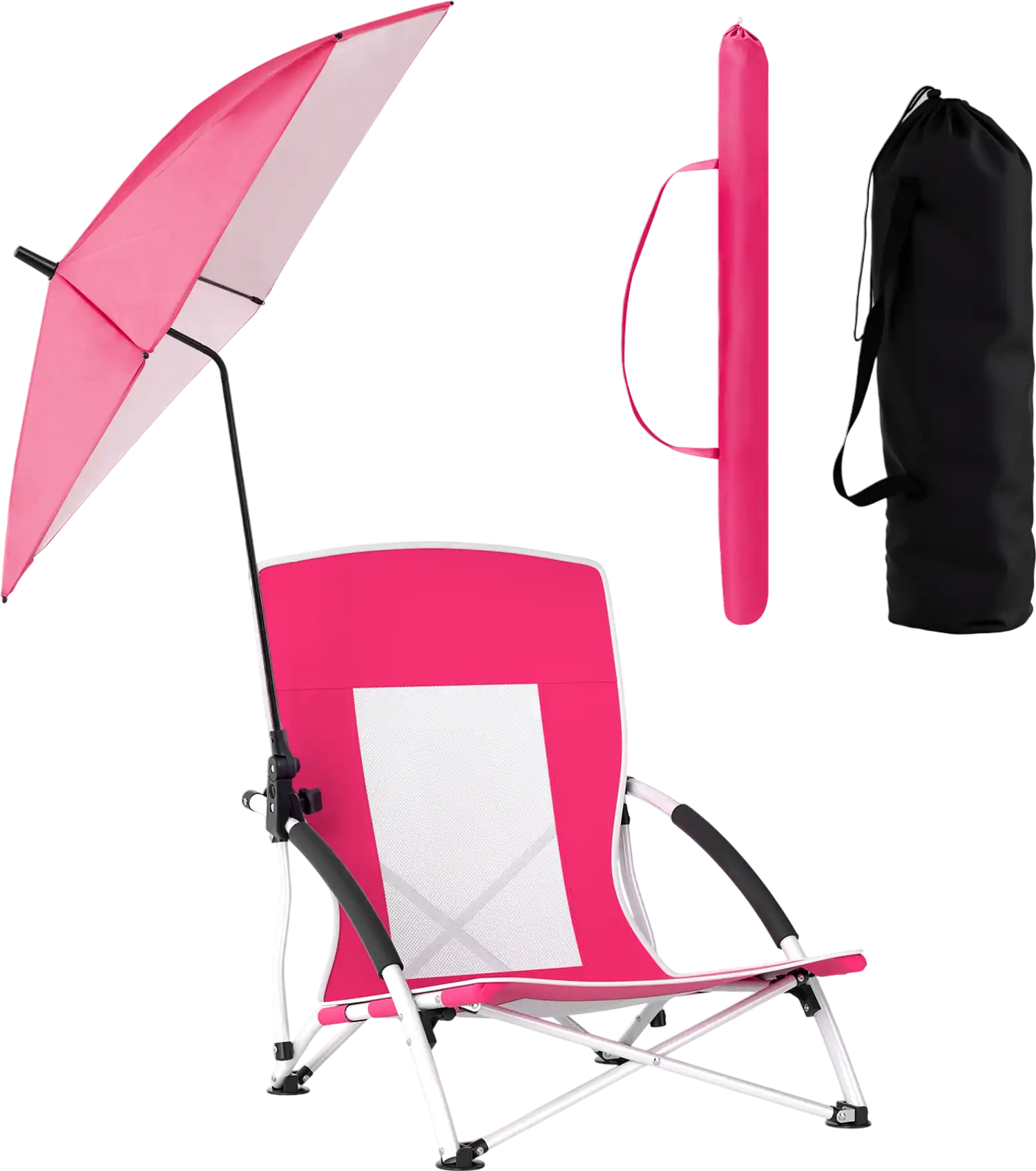 Costway Beach Chair with Adjustable Parasol for Adults 58670797 New