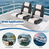 Two gray boat seats with thick sponge padding, waterproof PVC leather, ideal for fishing boats and yachts.
