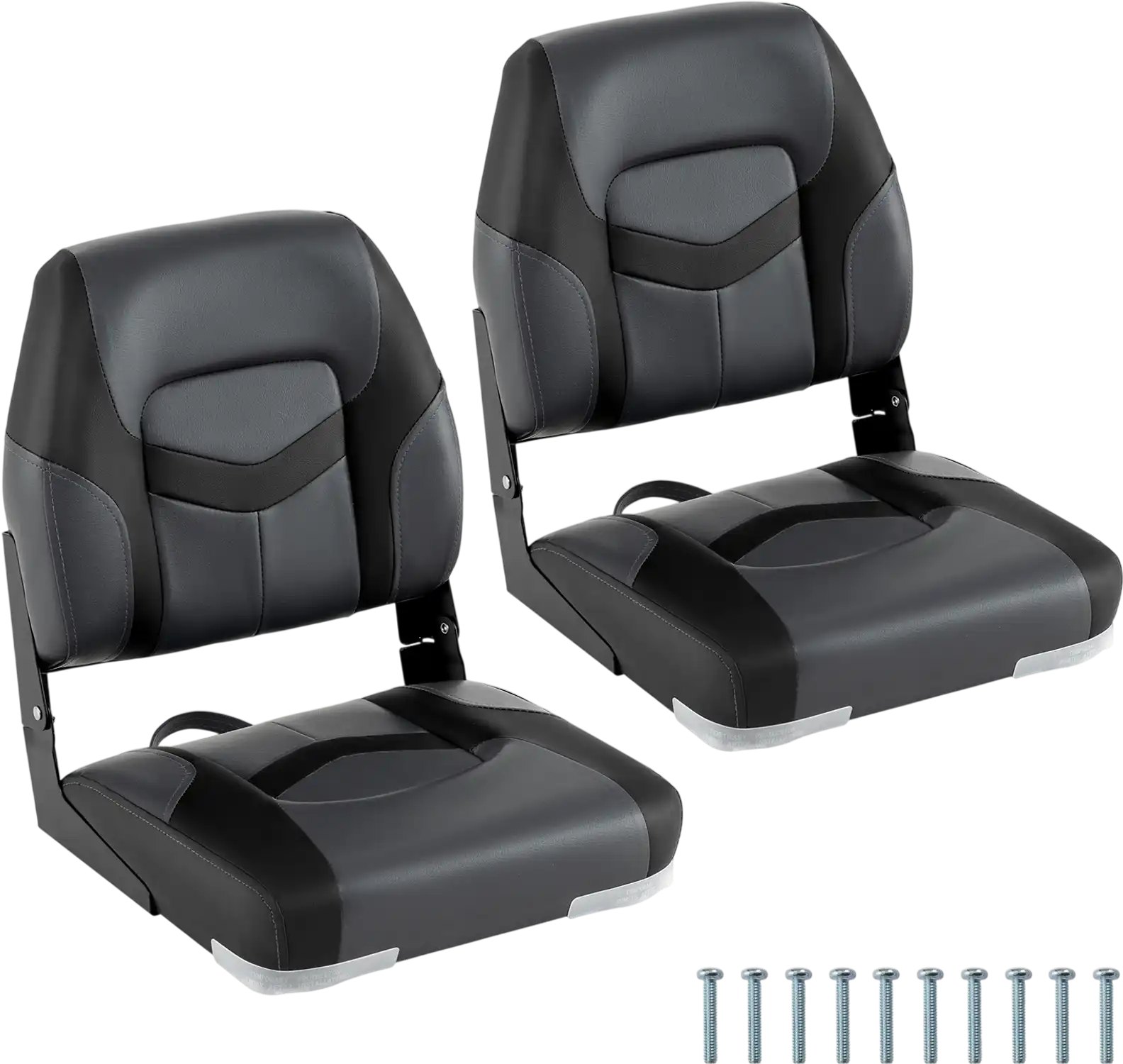 Costway 2-Pack Boat Seats with Fixing Bolts and Hinges 51662026 New