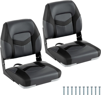 Costway 2-Pack Boat Seats with Fixing Bolts and Hinges 51662026 New