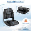 Product dimensions of 2-pack black boat seats with ergonomic design, waterproof PVC leather, and 330 lbs weight.