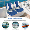 Two blue boat seats with thick sponge padding, made of PVC leather, designed for comfort and durability on various.