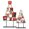 Christmas tree-shaped photo holder set with 36 clips, featuring a sturdy black metal frame for displaying cards and.