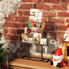 Christmas tree-shaped photo holder with 36 round clips, featuring a sturdy black metal frame for displaying cards and.
