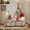 Christmas tree-shaped photo holder set with 36 round clips, perfect for displaying cards in homes or offices.