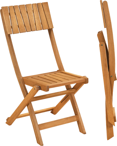 Costway 2-Pack Folding Wood Dining Chairs with Slatted Back 57352486 New