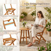 Folding chair with slatted backrest and seat, made of premium hardwood, perfect for outdoor relaxation in garden or.