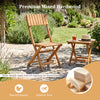 Folding chair made of premium mixed hardwood with slatted backrest, ideal for outdoor events and space-saving storage.