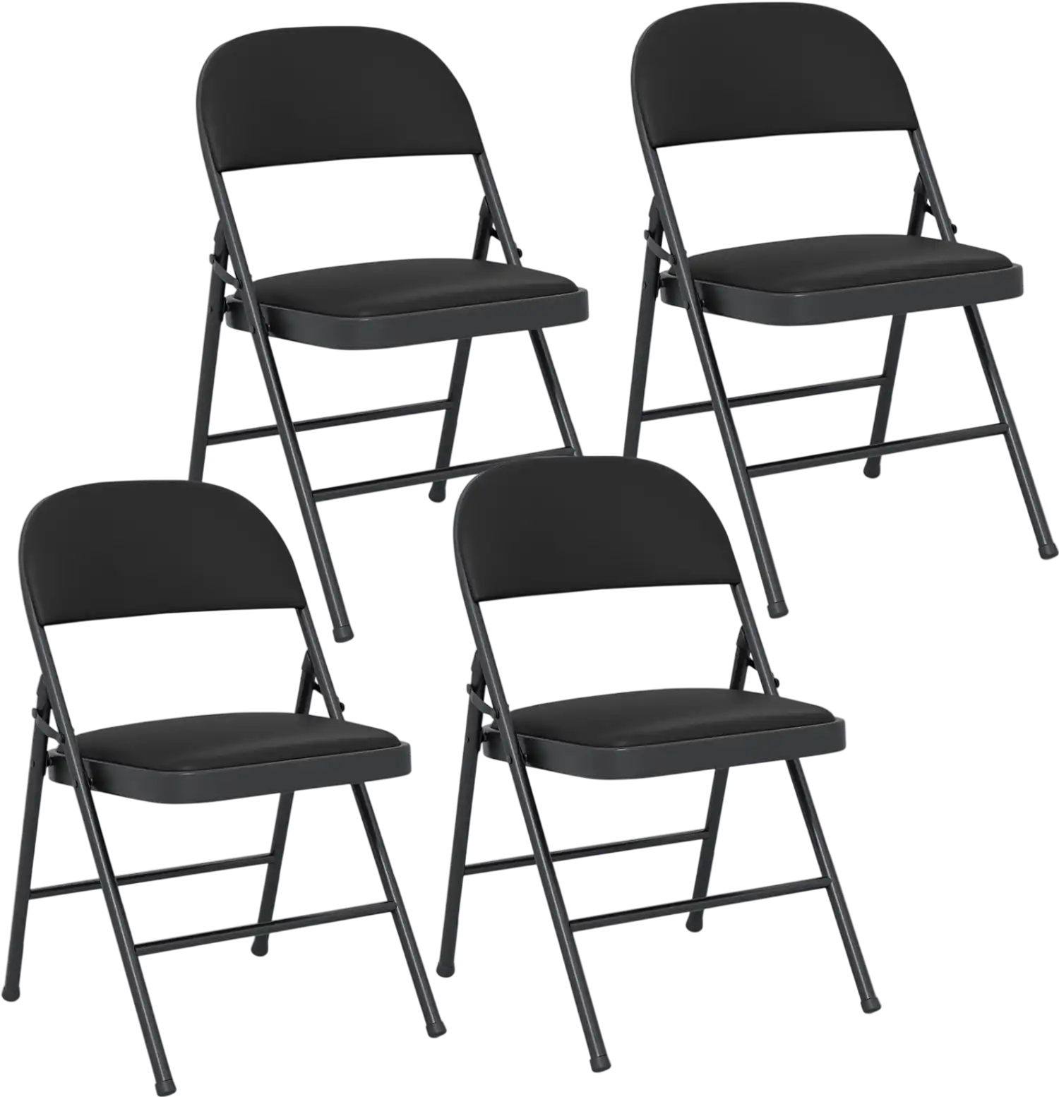 Costway 4 Pack Folding Office Chairs Metal Frame PVC Leather Indoor Outdoor 32836429 New