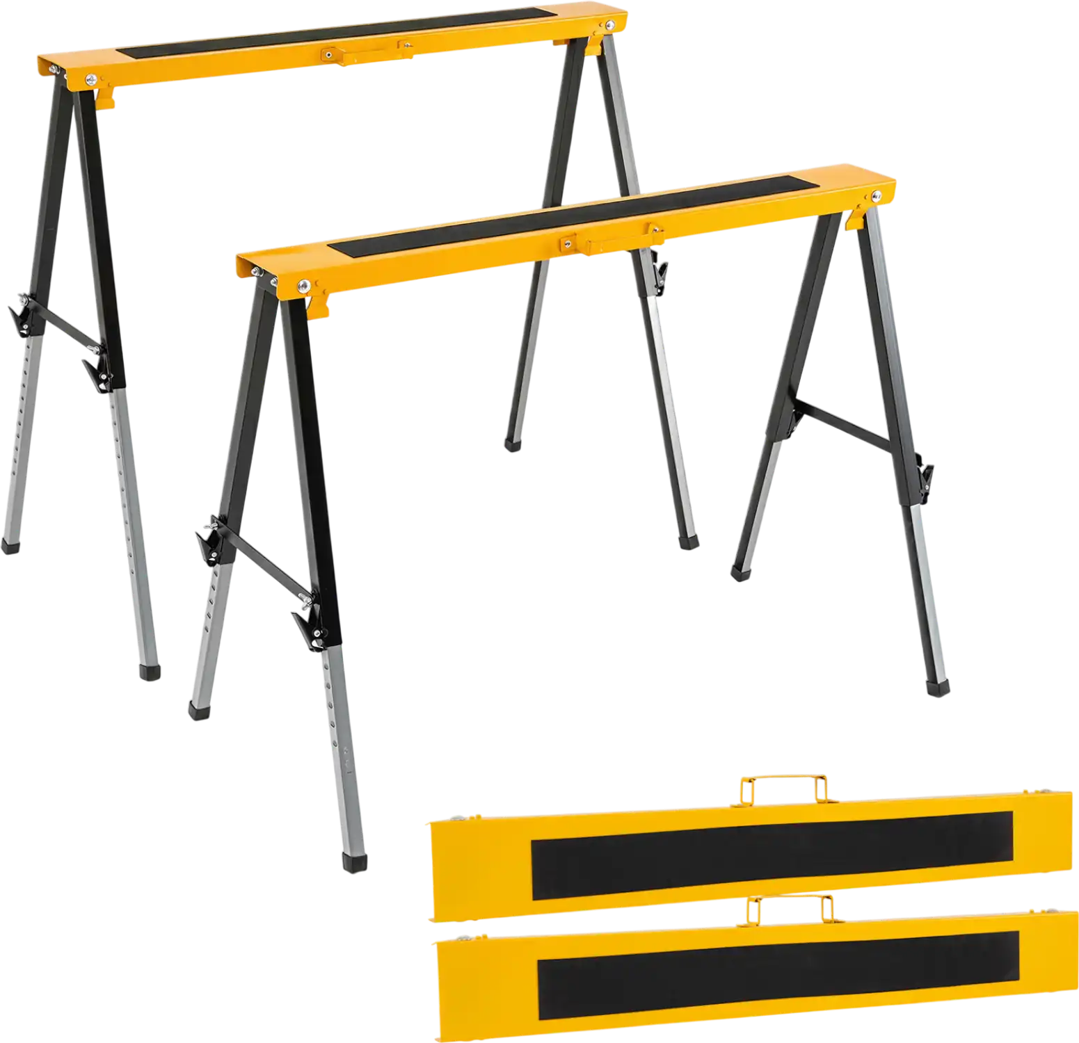 Costway 2 Pack Folding Saw Horses Adjustable Leg Heights Handles 25218757 New