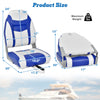 High back folding boat seat set in blue, featuring ergonomic design and durable PVC, ideal for outdoor use.