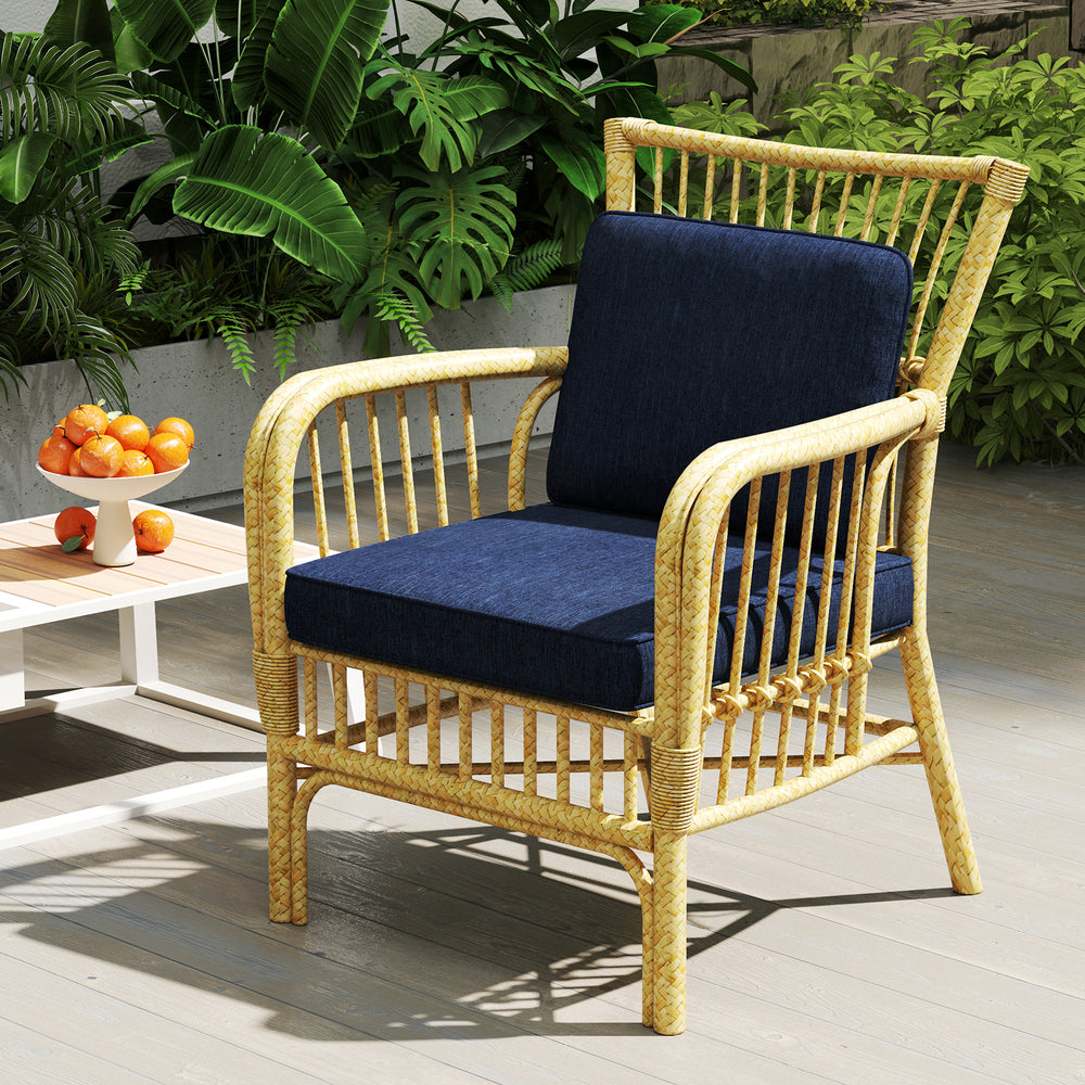 2-Pack Outdoor Patio Cushion Set with Removable Covers-Navy - Gallery View 1 of 10