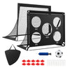 Portable 4 x 3 FT soccer goals set with pitch marker cloth, cones, and sturdy frame for indoor and outdoor play.