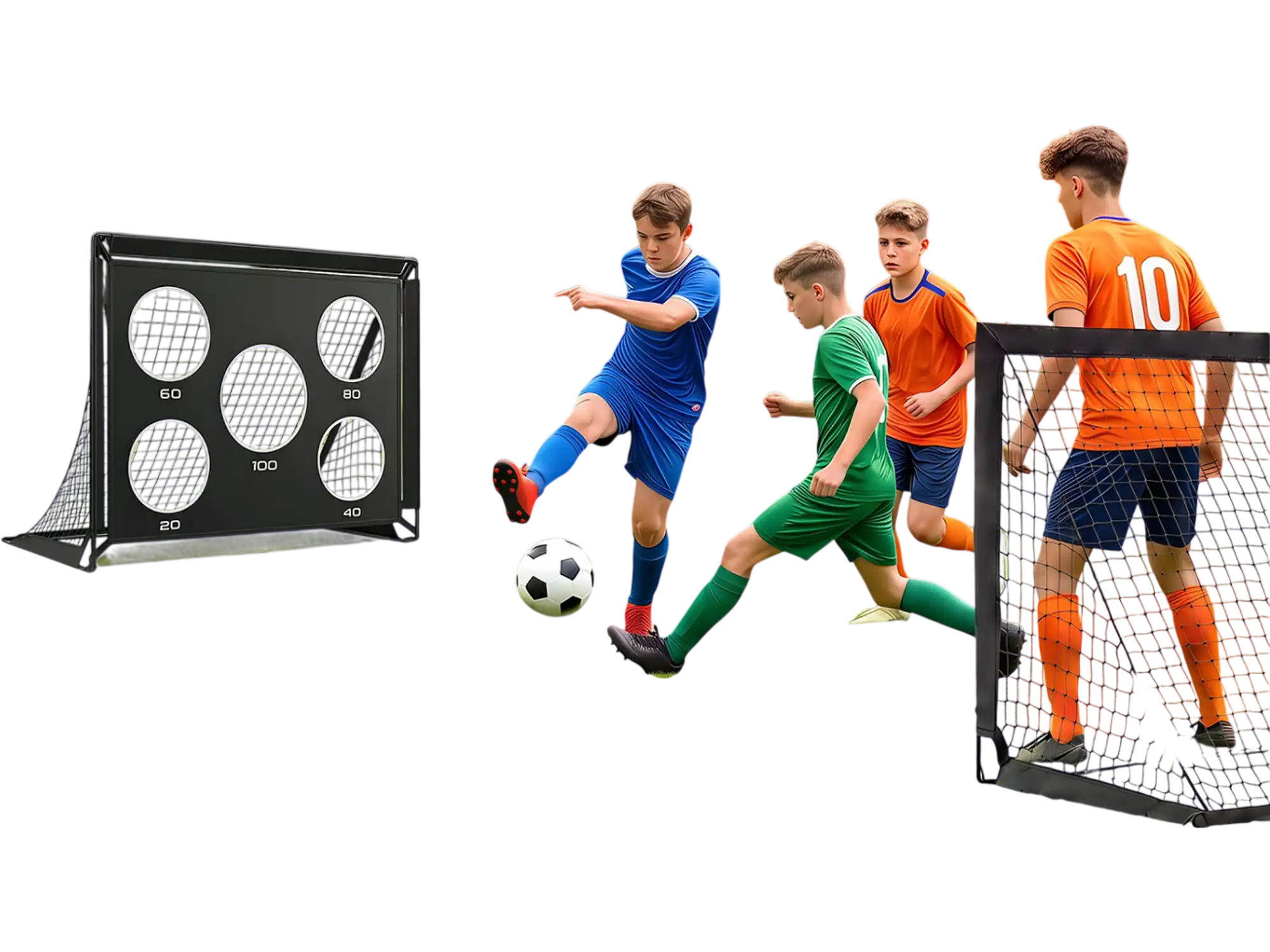 Costway 4 x 3' Portable Soccer Goals Set w/ Pitch Marker Cloth & Cones 86336081 New