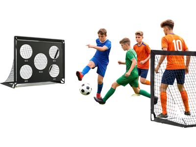 Costway 4 x 3' Portable Soccer Goals Set w/ Pitch Marker Cloth & Cones 86336081 New