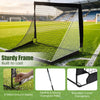 Portable 4 x 3 FT soccer goal set with sturdy frame, flexible fiberglass poles, and 8 metal ground stakes for stability.