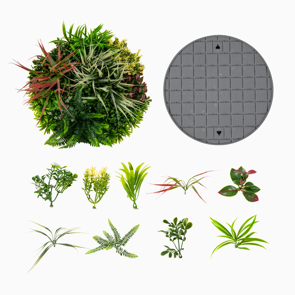 Vibrant 2 Pack Square Framed Artificial Foliage Wall Art with 10 faux plants, ideal for indoor and outdoor decor.
