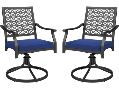 Costway 2-Pc Outdoor Swivel Patio Dining Chairs w/ Padded Cushions 829136547 New