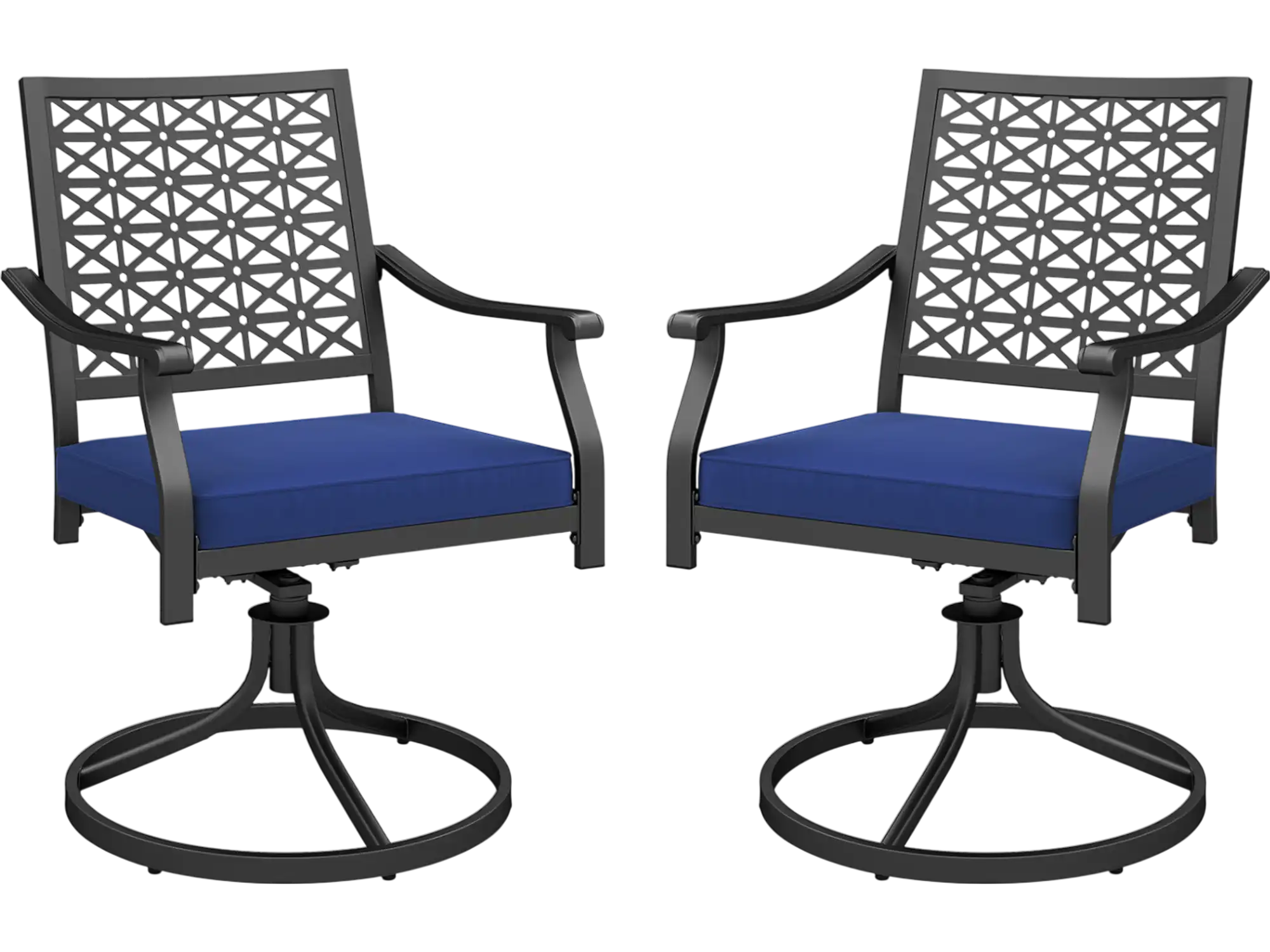 Costway 2-Pc Outdoor Patio Swivel Dining Chairs w/ Padded Cushions 829136547 New