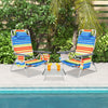 2 Packs 5-Position Outdoor Folding Backpack Beach Table Chair Reclining Chair Set-Yellow - Gallery View 1 of 13