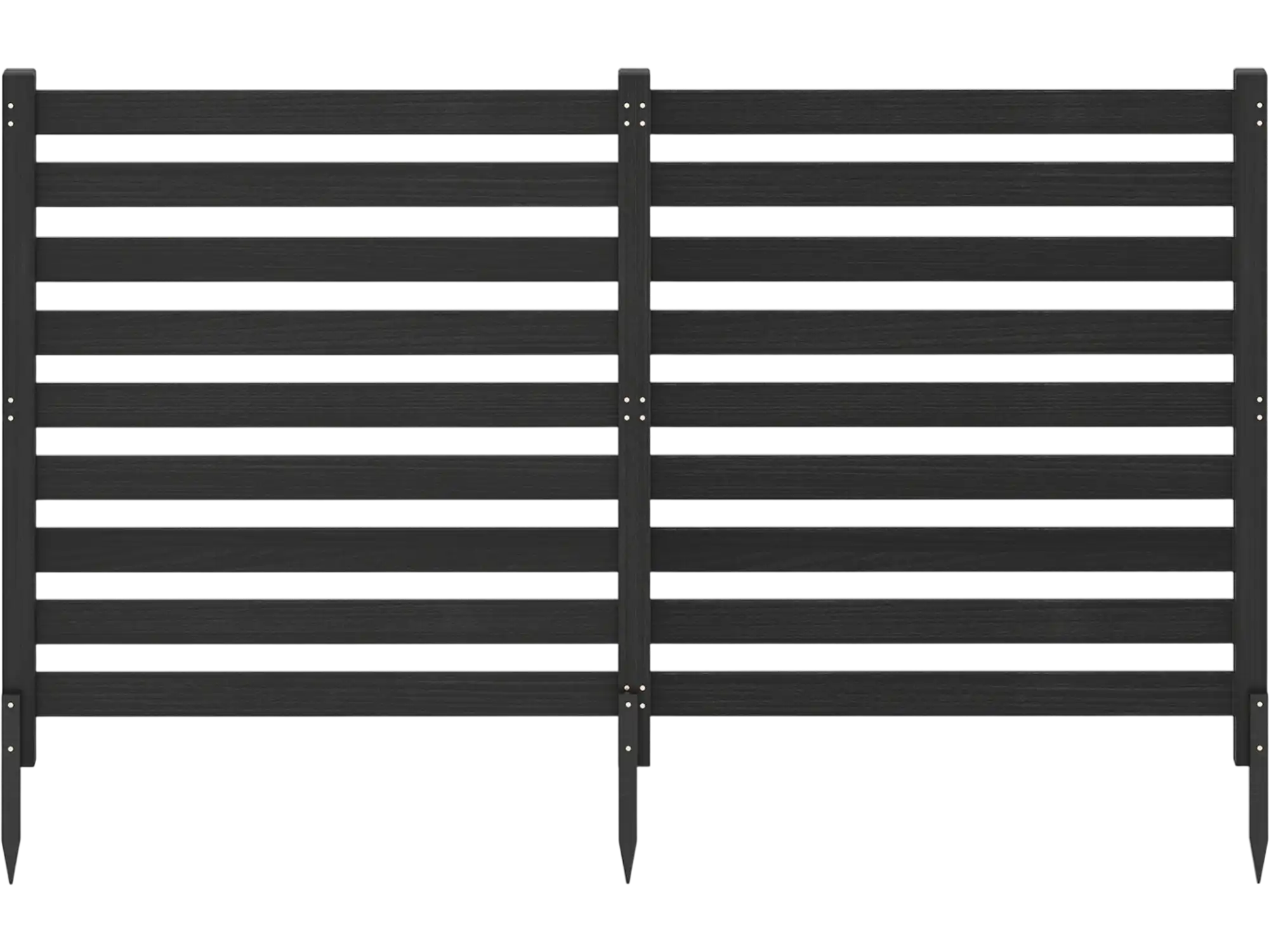 Costway 2-Panel Wooden Outdoor Privacy Fence Screen with Ground Stakes 27058809 New