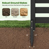 Robust ground stakes securely anchor the 2-panel wooden outdoor privacy fence to dirt, gravel, or sand surfaces.