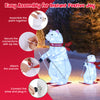 Animated skiing polar bears decoration with red scarves, glowing LEDs, and easy assembly for festive outdoor displays.