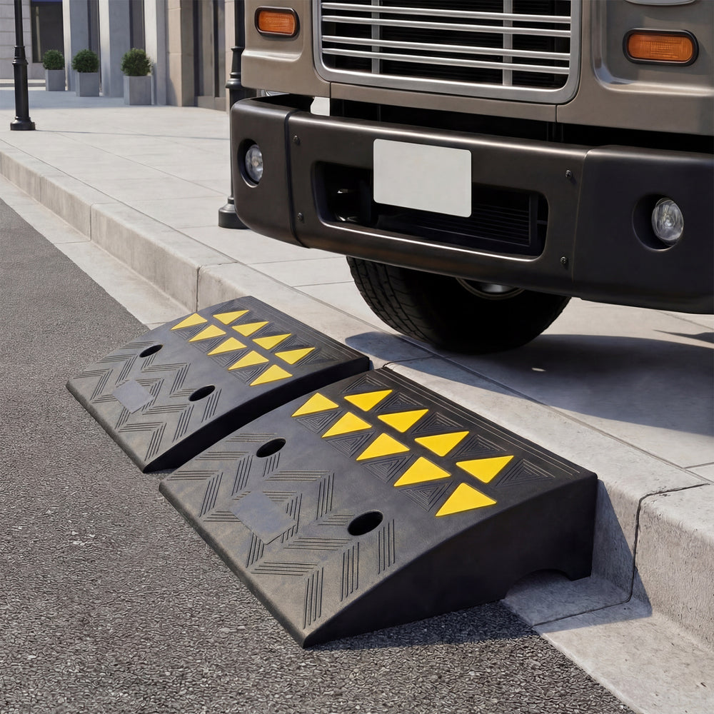 2 Pcs Driveway Threshold Ramps with 5/6 Inch Rise for Medium Trucks-S - Gallery View 1 of 10