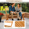 2-person acacia wood patio garden bench with a 105° inclined backrest, ideal for comfortable outdoor seating.