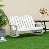2 Person Adirondack Rocking Chair with Slatted seat-White - Gallery View 1 of 9